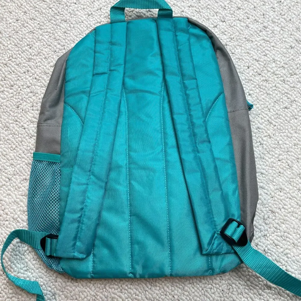 Unbranded Kids Backpack White Blue Boats Waves Mesh Pocket Zip School Straps